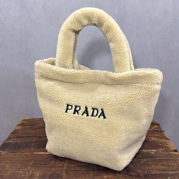 Prada Tan Shearling Tote Bag - Picture 9 of 9